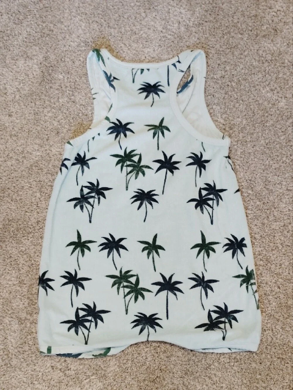 Hugo Loves Tiki Mint Palm-Print Tank Romper
